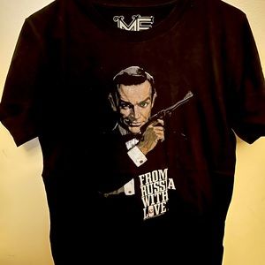 James Bond Sean Connery From Russia With Love Black Tshirt Sz Small